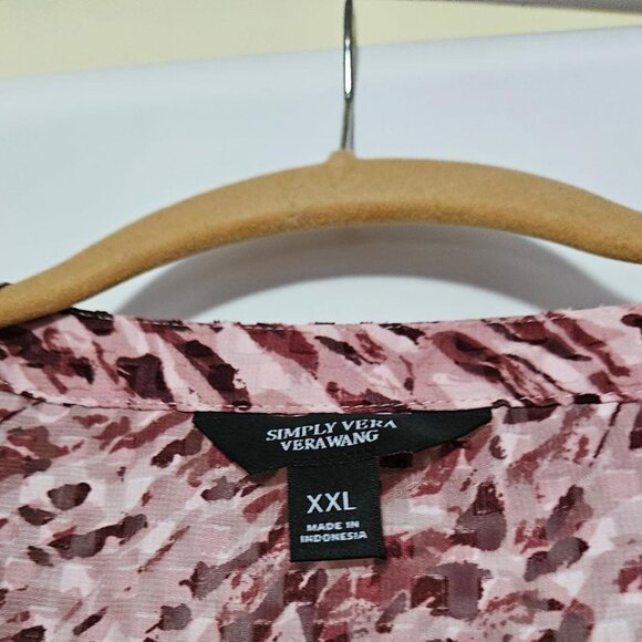 XXL Vera Wang nightgown - solid pink inside w zebra-like, short sleeve robe - Picture 4 of 6